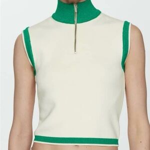 Mango Sleeveless Zip Knit Top – Size M (NEW)